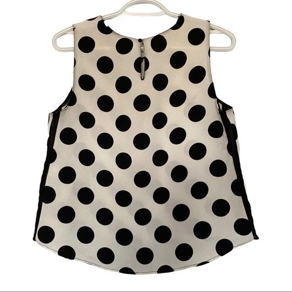 Zara sleeveless polka dot top with mesh side panel - Picture 4 of 7